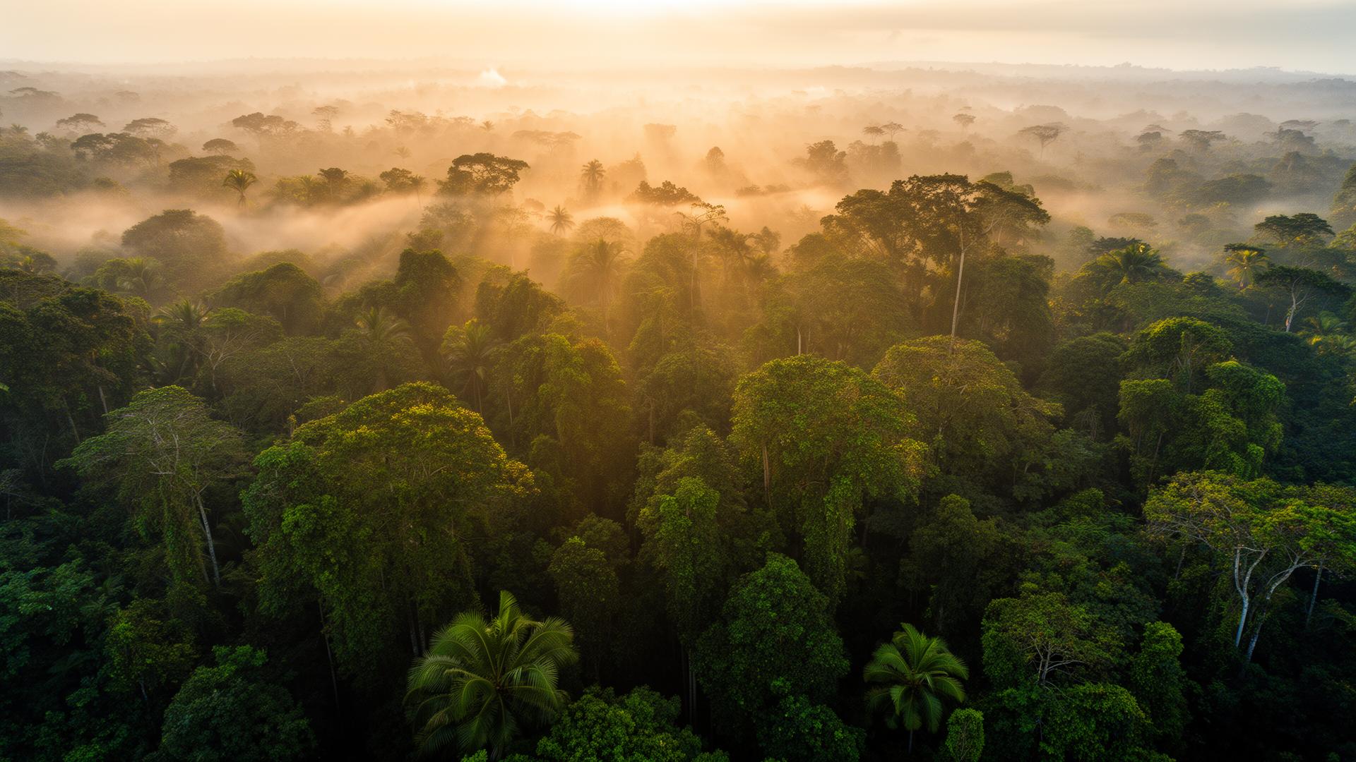 Costa Rican jungle at golden hour